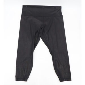 Lululemon Women's Align High Rise Pant 25" Inseam Shine Foil Print Black Sz 18